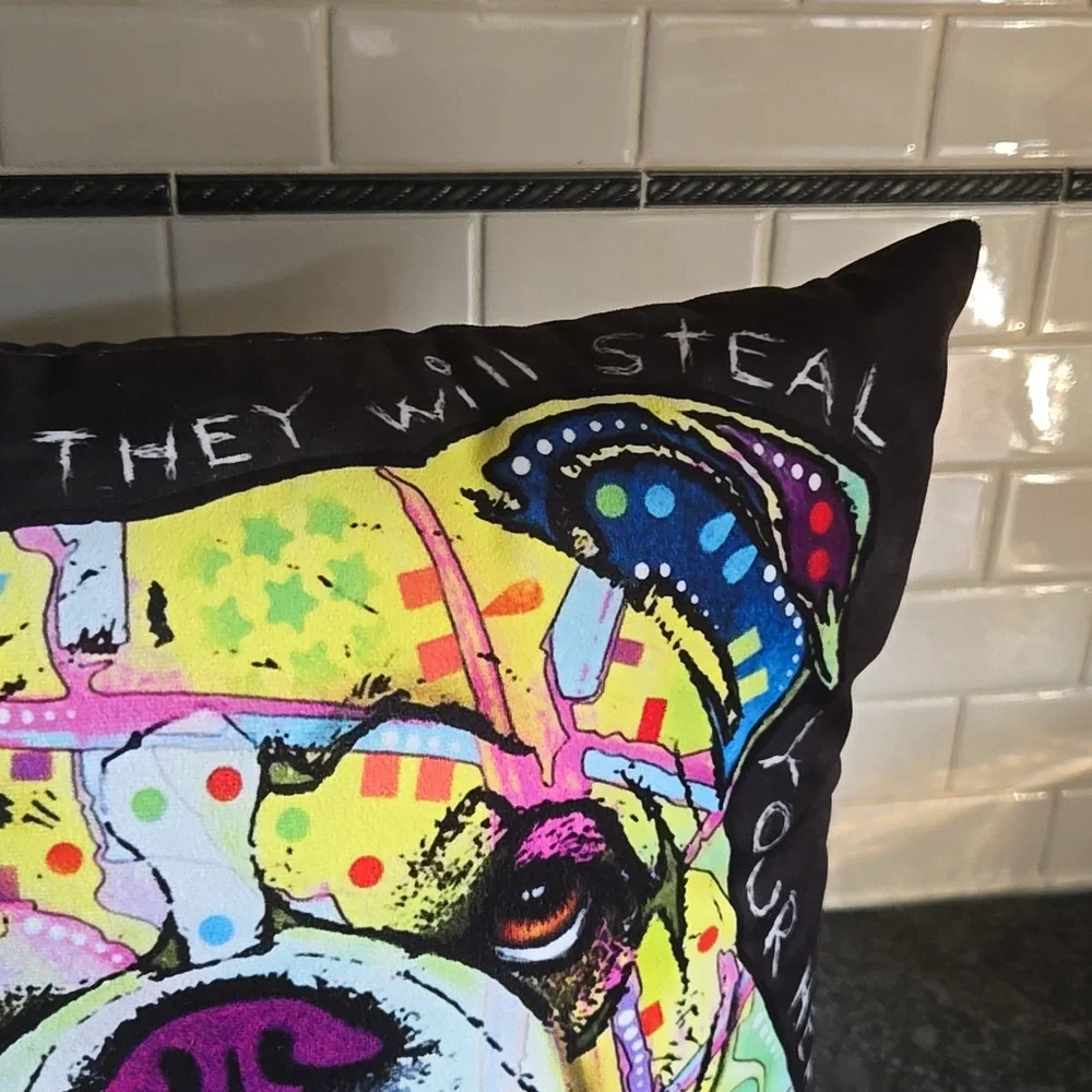 LiLiPi Multicolor Neon Bulldog Soft Pillow